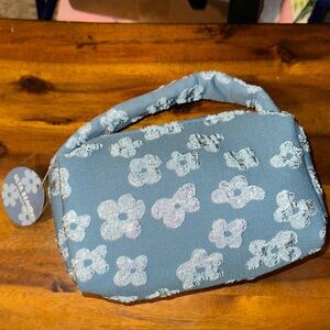 Stuffed Ulta Floral Blue Cosmetic Bag